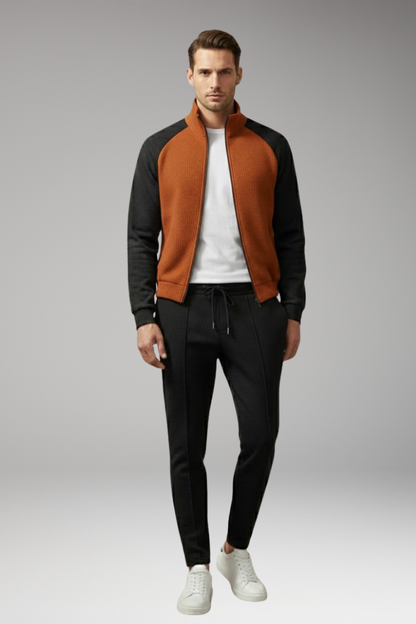 Men's Flight Jacket Zippered Pockets Black