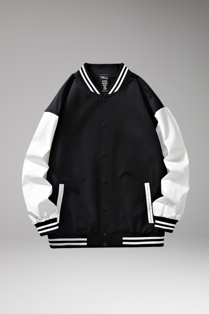 Men's Bomber Jacket Contrast Sleeves