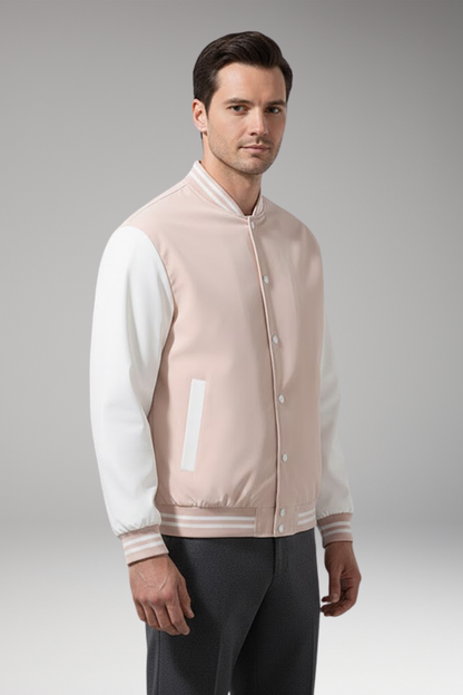 Men's Flight Jacket Contrast Sleeves Functional Pockets