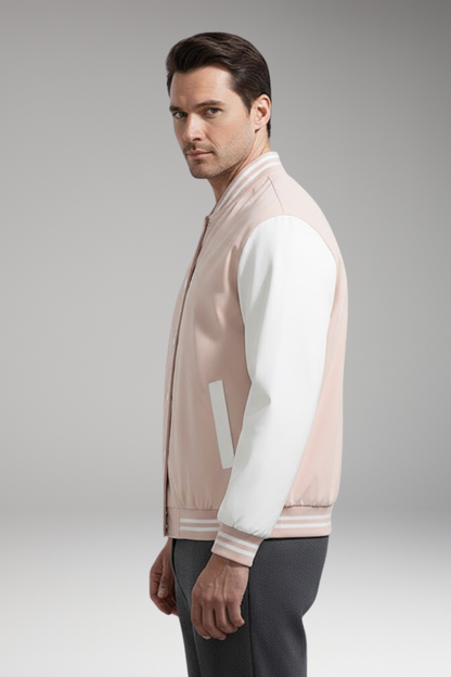 Men's Flight Jacket Contrast Sleeves Functional Pockets