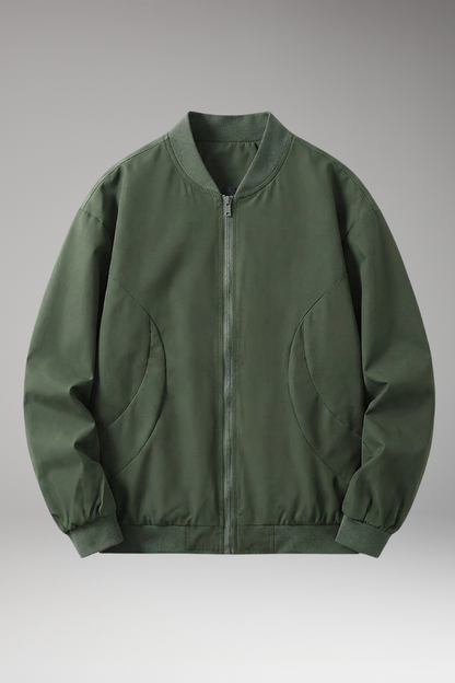 Men's Bomber Jacket Elastic Cuffs Side Pockets