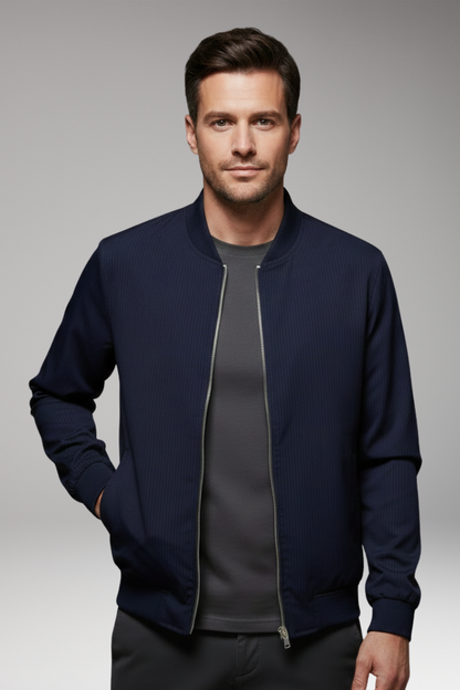 Men's Flight Jacket Fine Stripe Elastic Cuffs