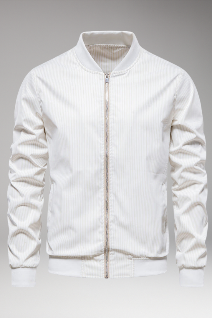 Men's Bomber Jacket Fine Stripe Elastic Cuffs