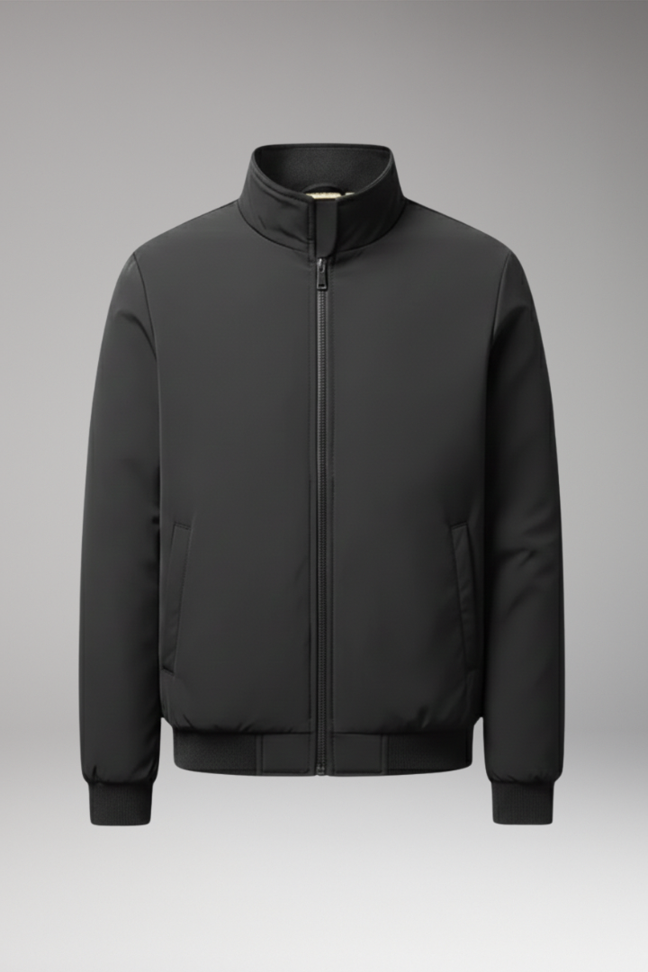 Men's Relaxed Fit Bomber Jacket With Hidden Pocket