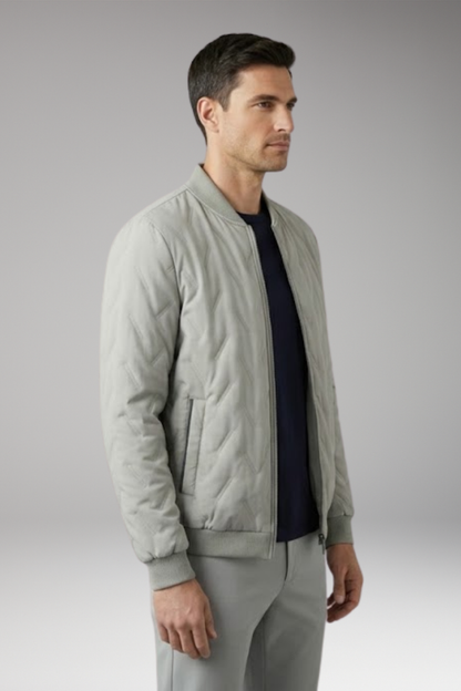 Men's Flight Jacket Ribbed Collar Full-Zip