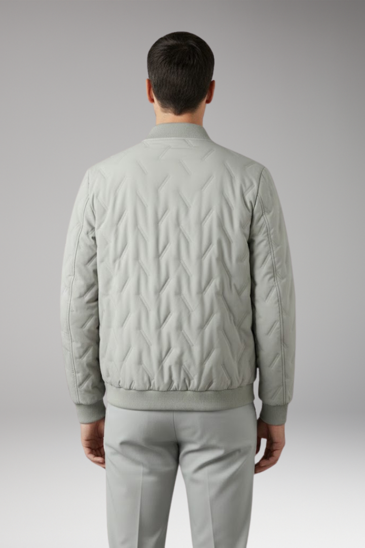 Men's Flight Jacket Ribbed Collar Full-Zip
