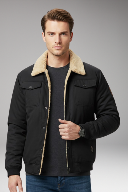 Men's Flight Jacket Ribbed Cuffs Multiple Pockets