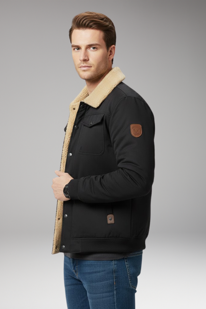 Men's Flight Jacket Ribbed Cuffs Multiple Pockets