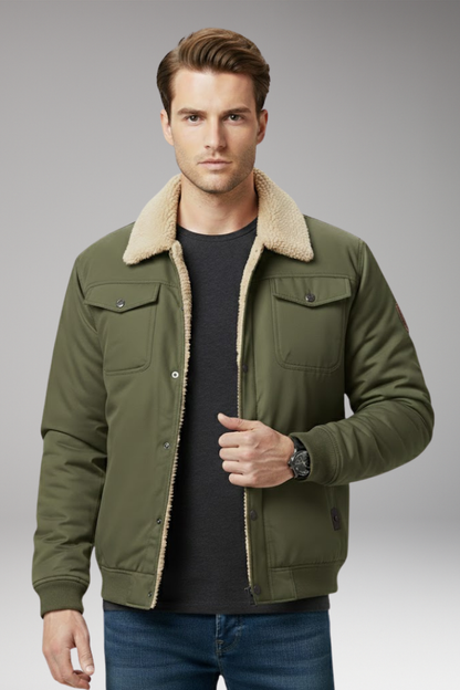 Men's Flight Jacket Ribbed Cuffs Multiple Pockets
