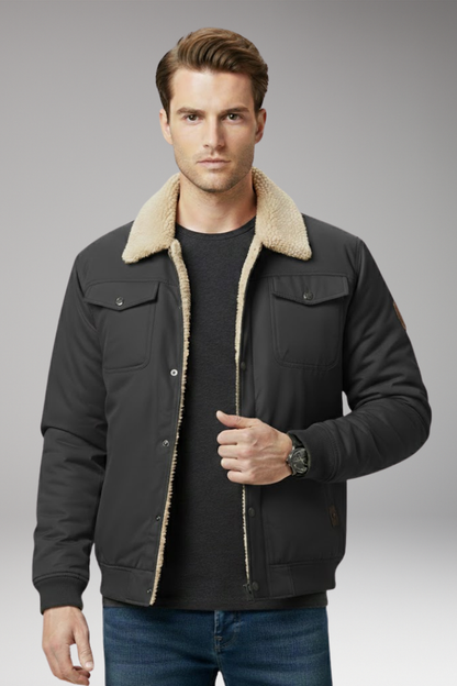 Men's Flight Jacket Ribbed Cuffs Multiple Pockets