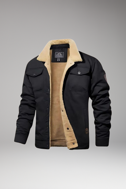 Men's Bomber Jacket Ribbed Cuffs Multiple Pockets