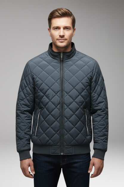 Men's Flight Jacket Stand-Up Collar Zipped Pockets