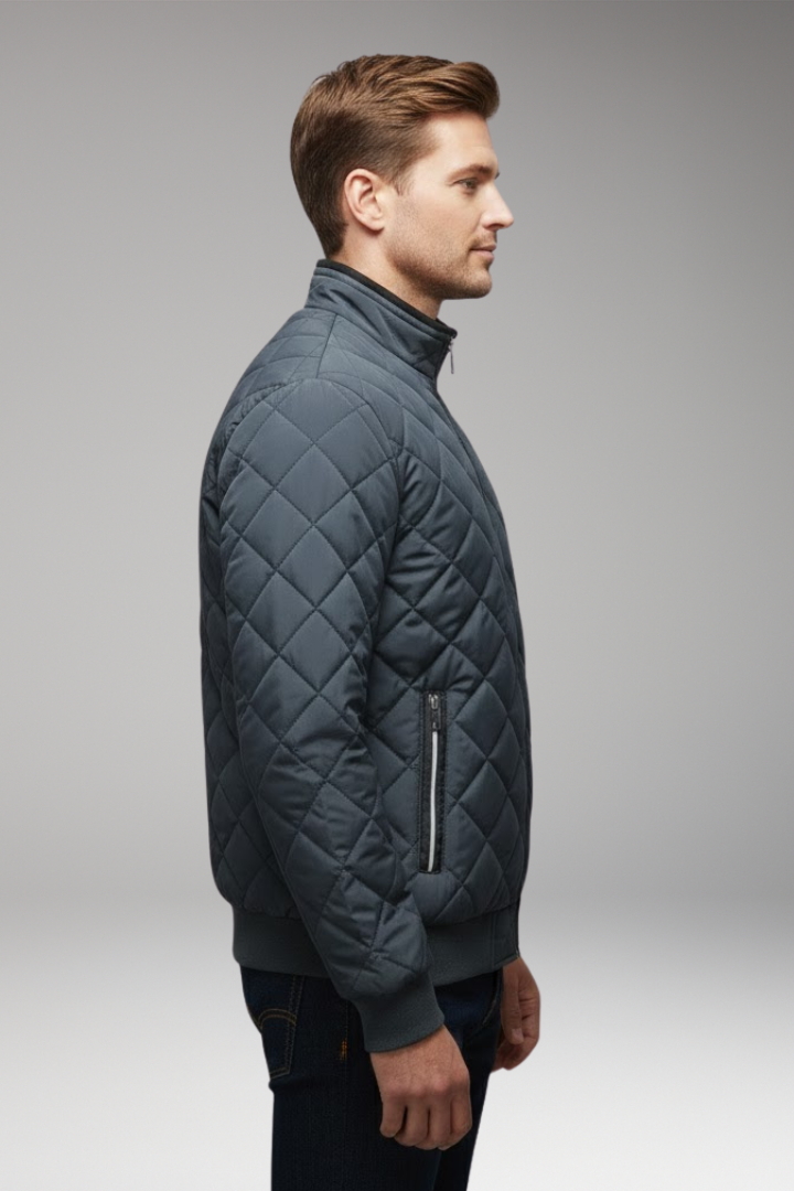 Men's Flight Jacket Stand-Up Collar Zipped Pockets