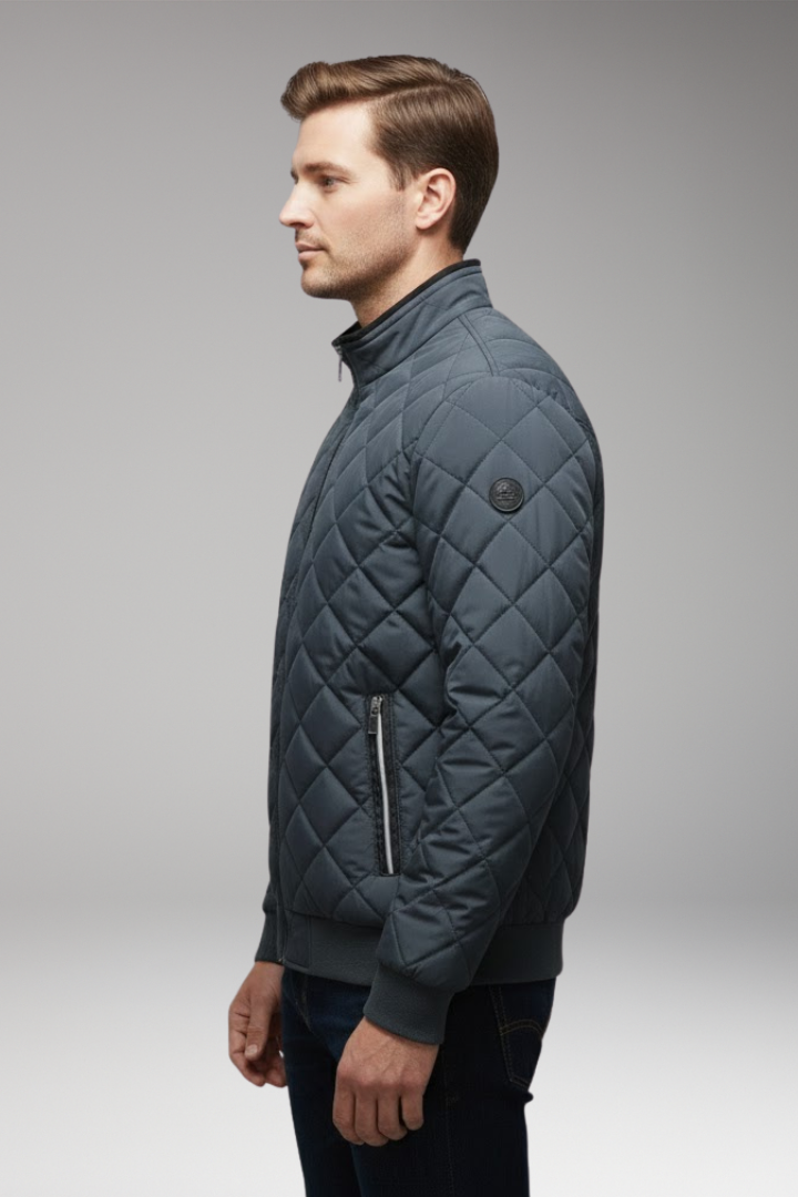 Men's Flight Jacket Stand-Up Collar Zipped Pockets