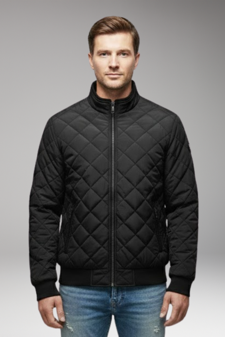 Men's Flight Jacket Stand-Up Collar Zipped Pockets