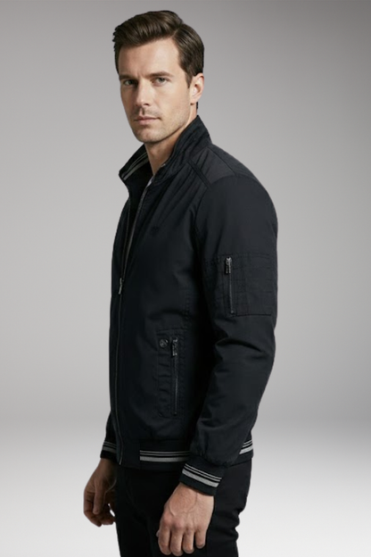 Men's Flight Jacket Zippered Pockets