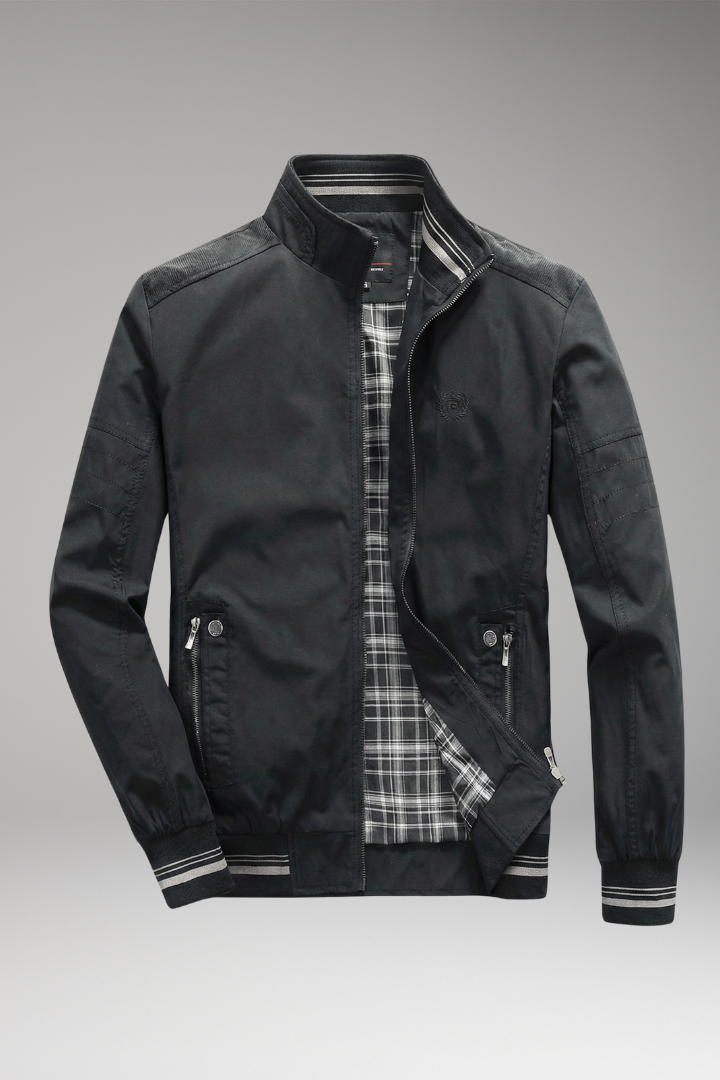 Men's Bomber Jacket Zippered Pockets
