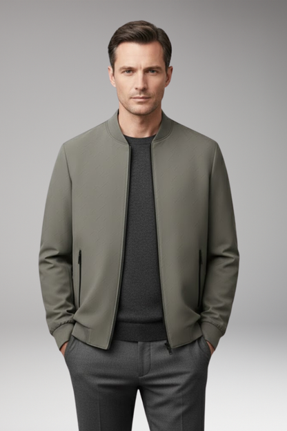 Men's Flight Jacket Zip Closure Textured