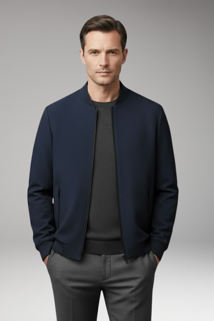 Men's Flight Jacket Zip Closure Textured