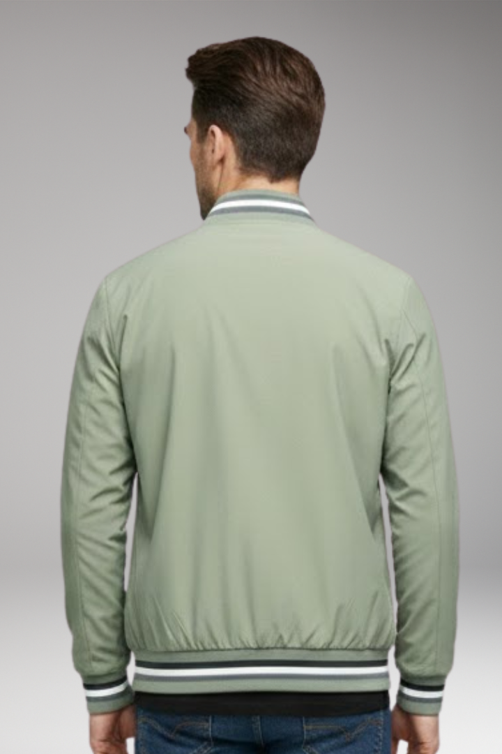 Men's Flight Jacket Zipper Ribbed Sleeves