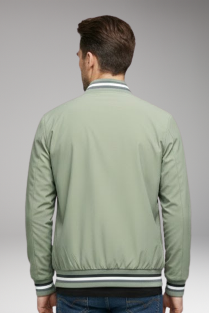 Men's Flight Jacket Zipper Ribbed Sleeves