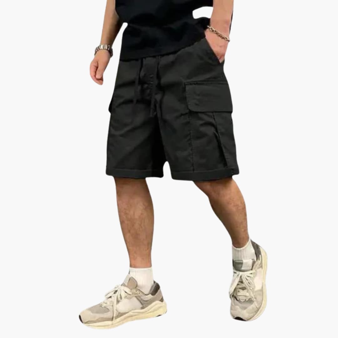 Men's Cargo Shorts Drawstring Flap Pocket Closure