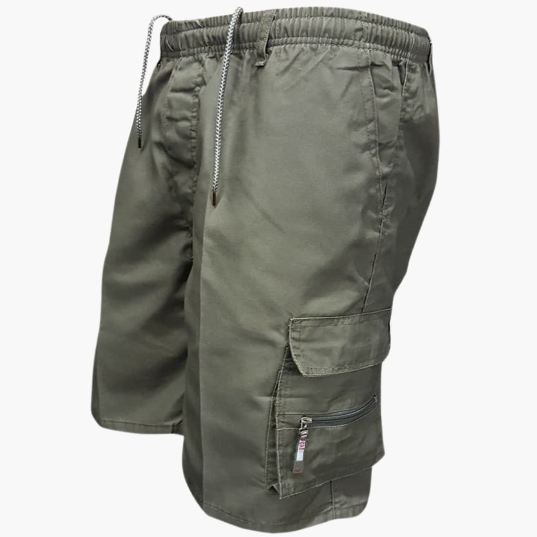 Men's Cargo Shorts Knee-Length Cotton Drawstring Beige