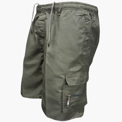 Men's Cargo Shorts Knee-Length Cotton Drawstring Beige