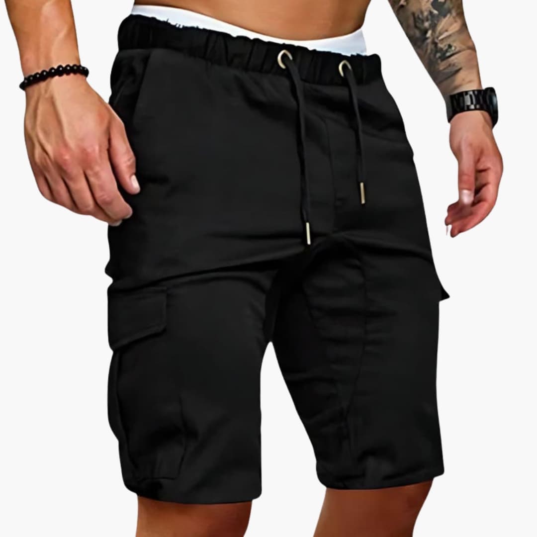 Men's Cargo Shorts Elastic Waist Patch Pockets