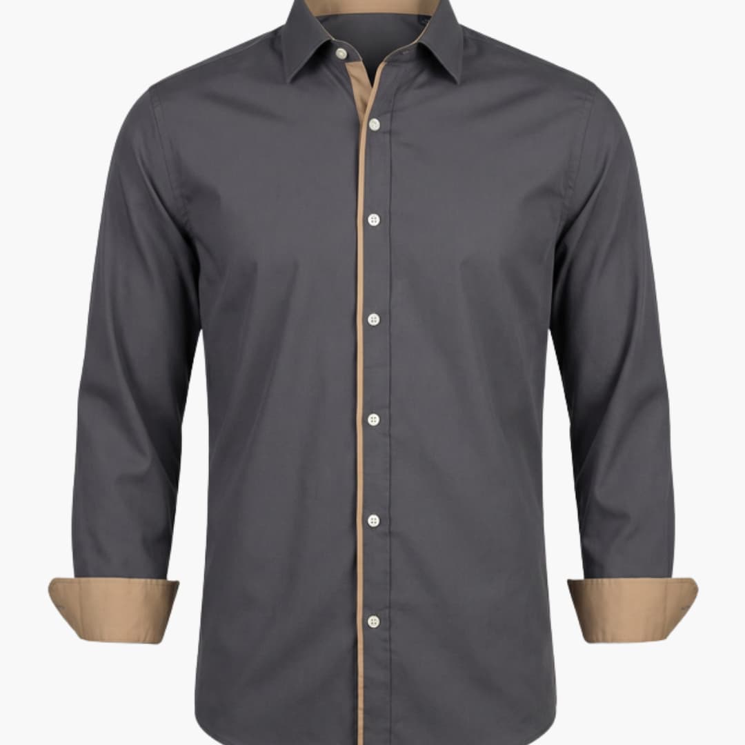 Men's Classic Collar Button-Down Shirt Adjustable Cuffs