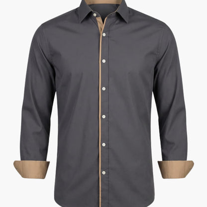 Men's Classic Collar Button-Down Shirt Adjustable Cuffs