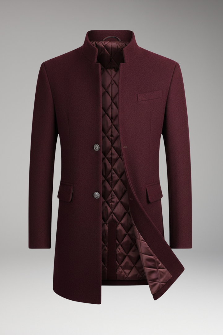 Men's Quilted Coat Stand-Up Collar