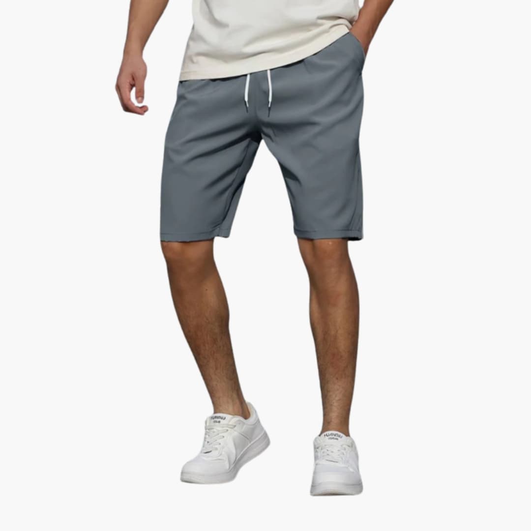 Men's Elastic Waist Shorts with Pockets