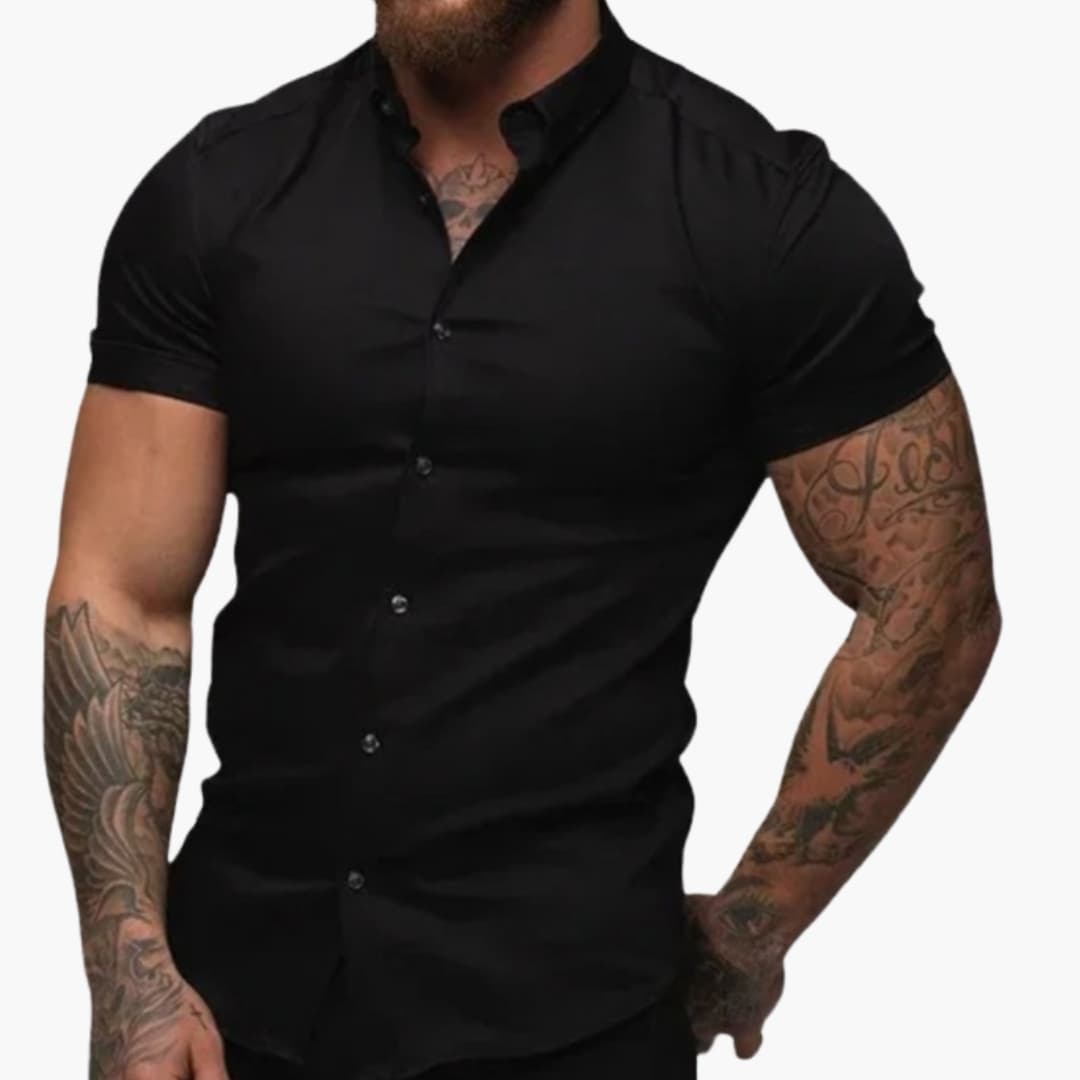 Men's Slim Fit Short Sleeve Button Down Shirt