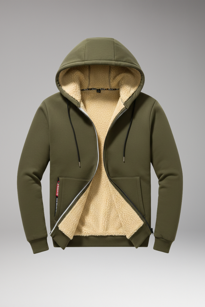 Men's Fleece Hoodie Zipper Front