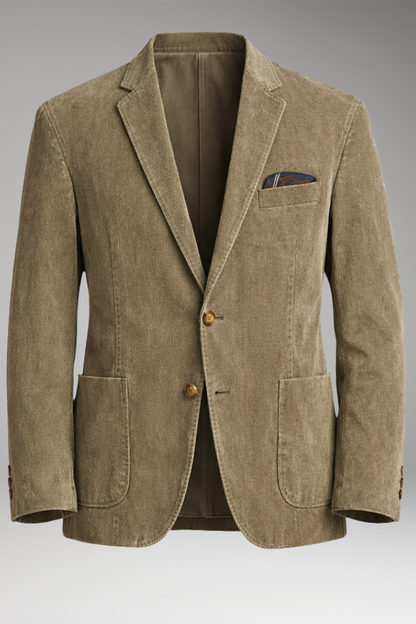 Men's Two-Button Blazer Jacket Notched Lapels