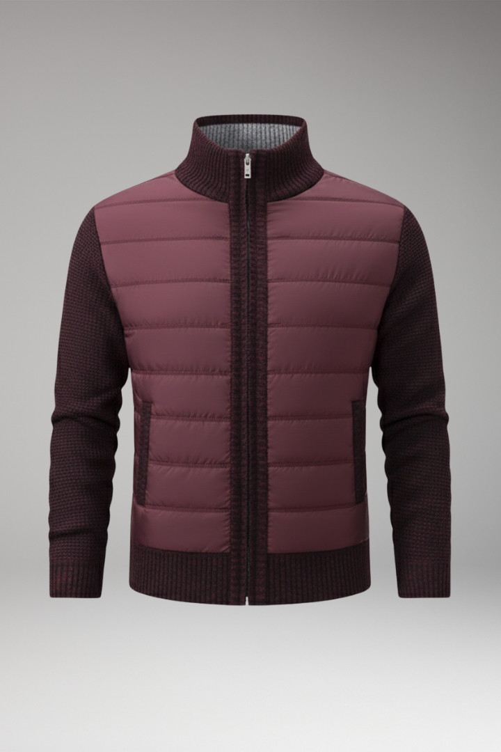 Men's Quilted Jacket Knitted Sleeves