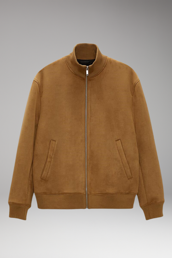 Men's Stand Collar Jacket Elastic Cuffs