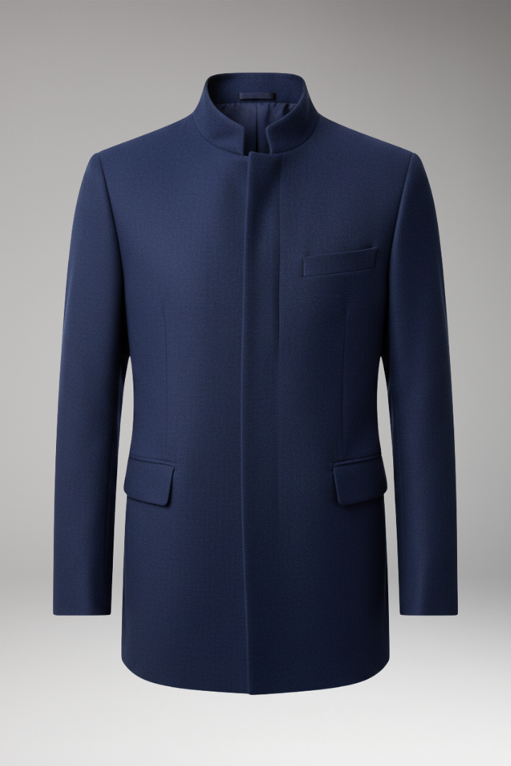 Men's Straight Cut Jacket Structured Collar