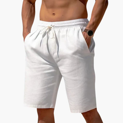 Men's Linen Shorts Elastic Waistband Drawstring