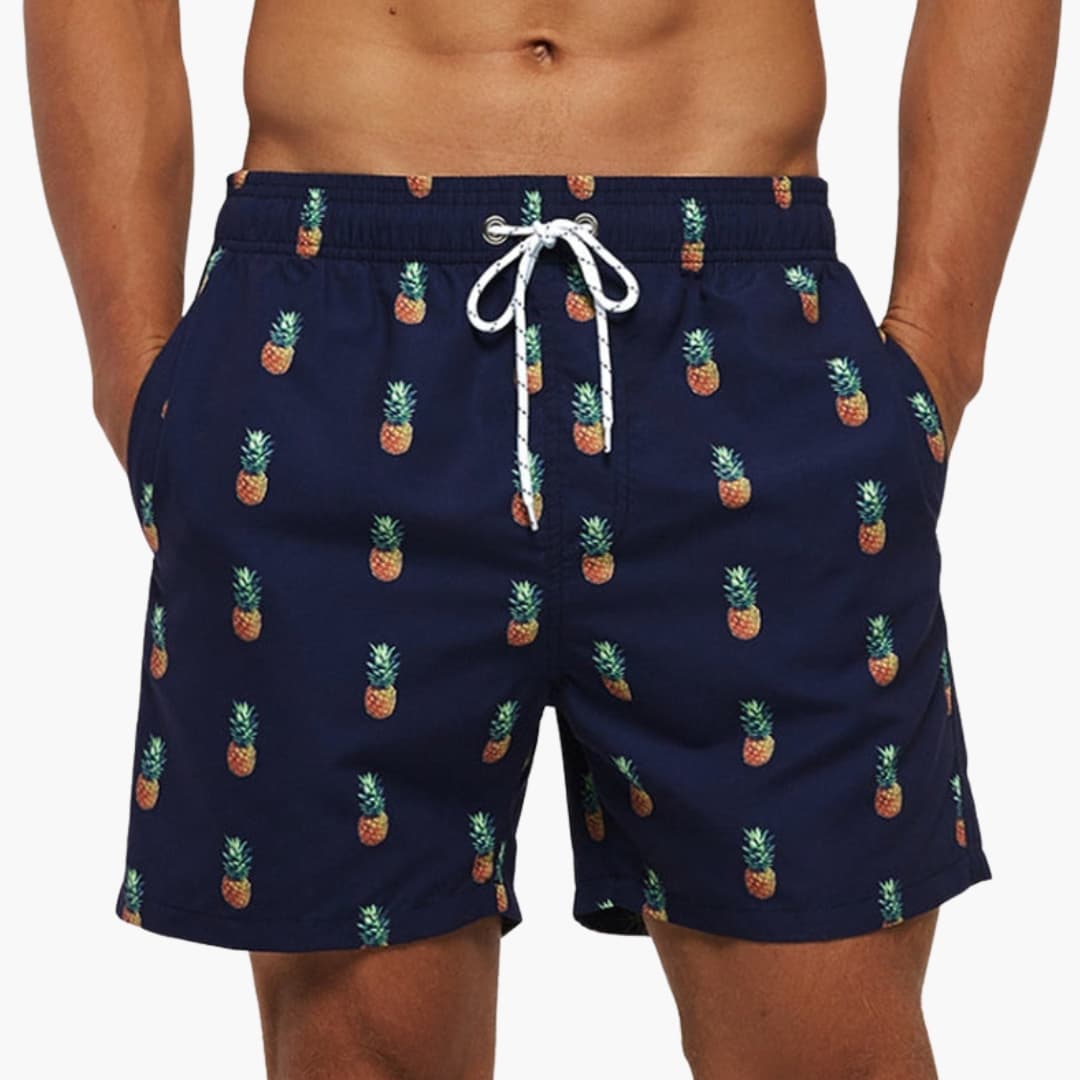 Men's Mid-Length Swim Trunks Drawstring Waist