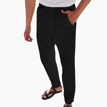 Men's Elastic Waist Pants With Side Pockets