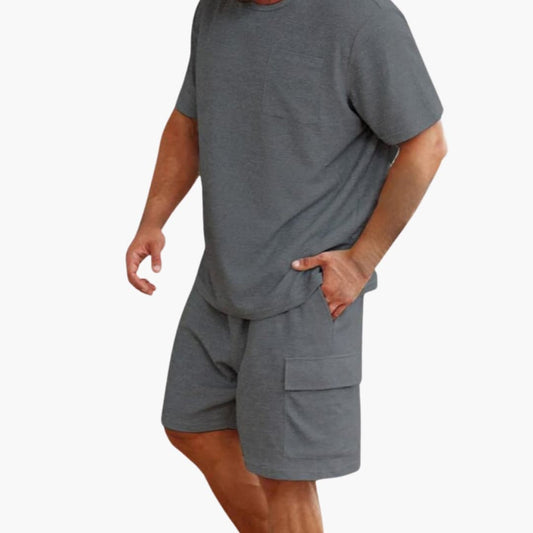 Men's 2-Piece Pocket T-Shirt And Cargo Shorts Set