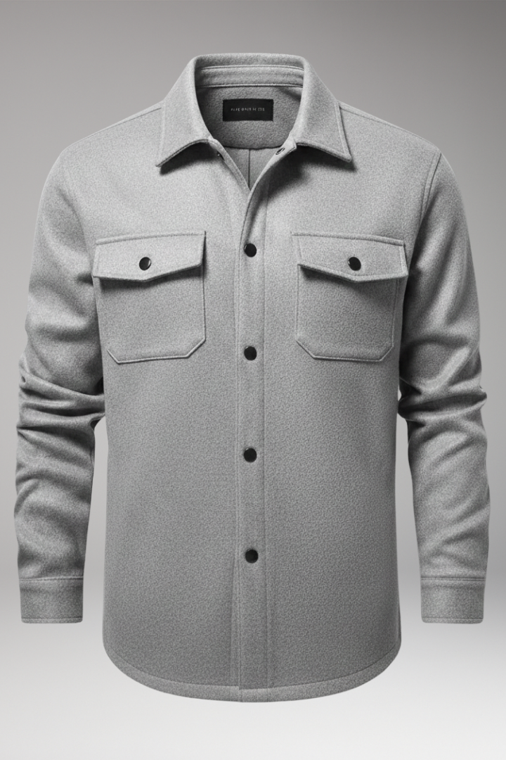 Men's Shirt Jacket Cotton Collar Chest Pockets
