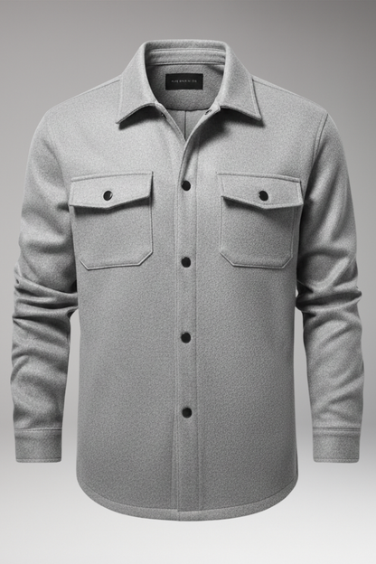 Men's Shirt Jacket Cotton Collar Chest Pockets