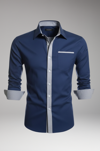 Men's Dress Shirt Contrasting Collar Cuffs