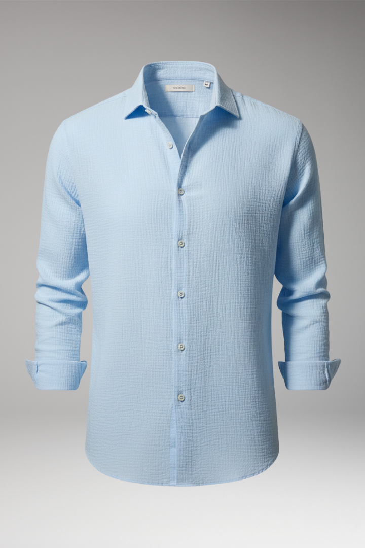 Men's Dress Shirt Italian Collar Button Front
