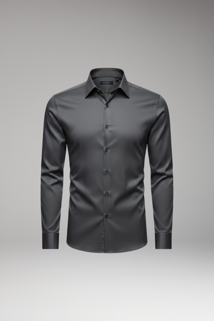 Men's Pointed Collar Dress Shirt Button Front