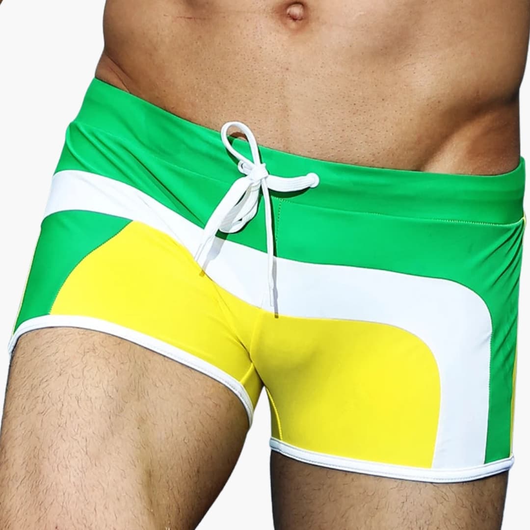 Men's Swim Trunks Elastic Waist Pocket Short Length