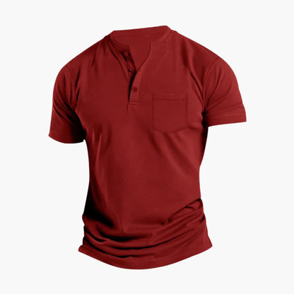 Men's Short Sleeve Henley Shirt Chest Pocket